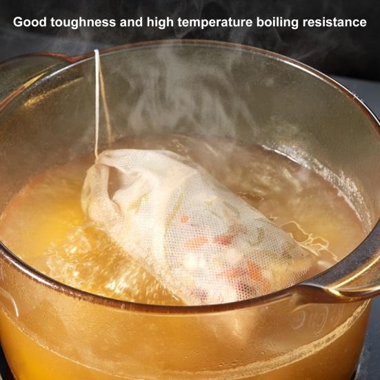 100 шт., пакеты для заварки чая, одноразовые, термостойкие, пищевые, без BPA, с плотными отверстиями, уплотнительный фильтр на шнурке, пустые пакеты для травяного чая, товары для дома