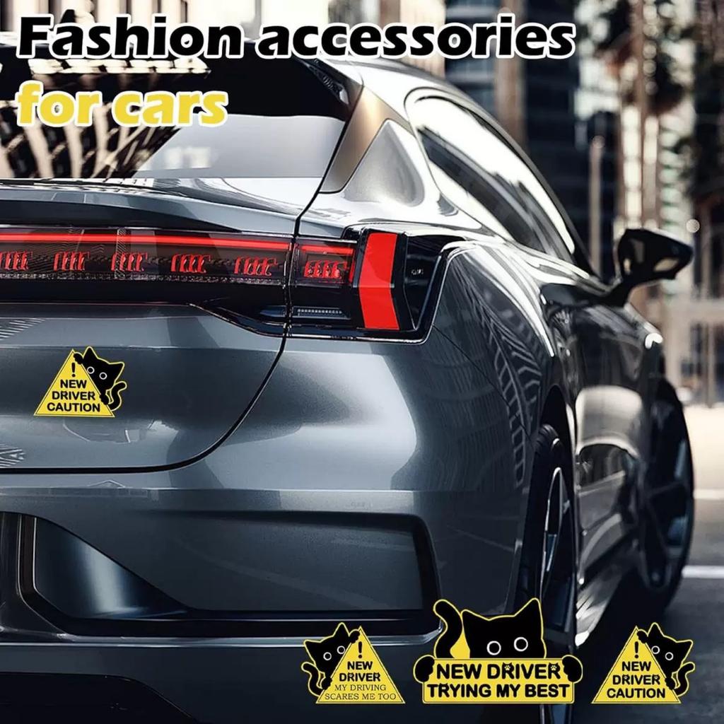 3 шт. Светоотражающие наклейки для вождения, Забавные идентификационные наклейки, Знаки безопасности для начинающих водителей