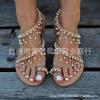 Весенне-летние сандалии с плоской подошвой большого размера, с кисточками и жемчугом на носке, женские сандалии большого размера 4 на плоском каблуке для пляжа