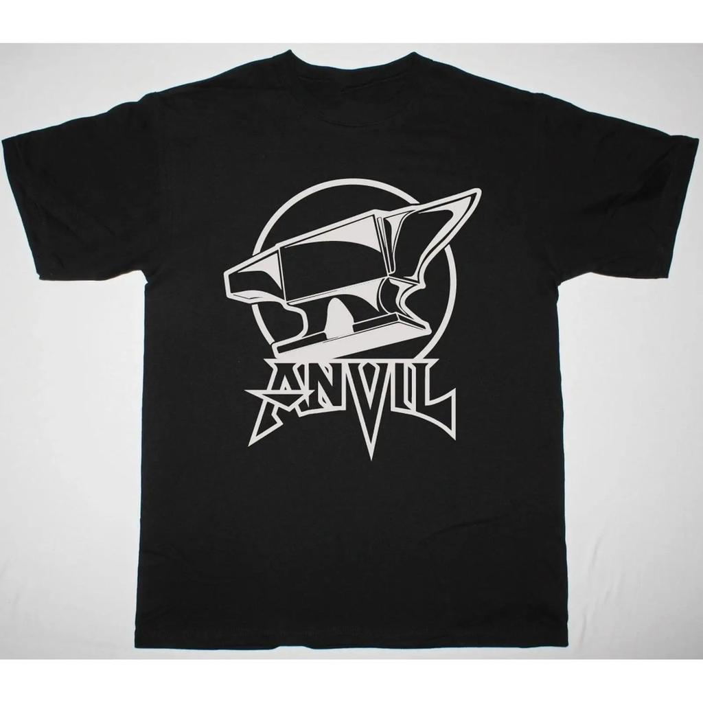 Anvil Band On Logo Cotton Black T Shirt S 5xl Vintage Washed Slightly Breathable Streetwear Homme Designer Clothes Graphic