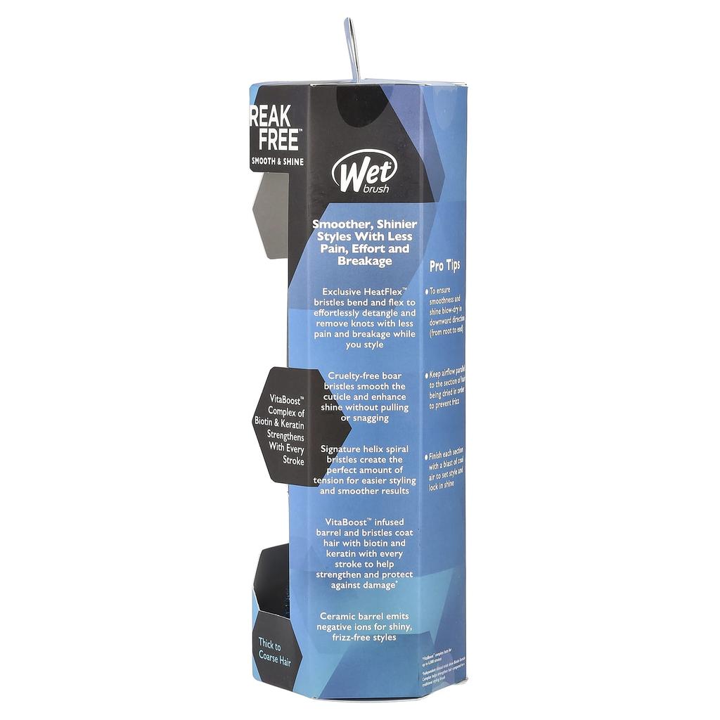 Wet Brush Круглая щетка Break Free, Smooth & Shine, грубая/жесткая щетина, 1 щетка