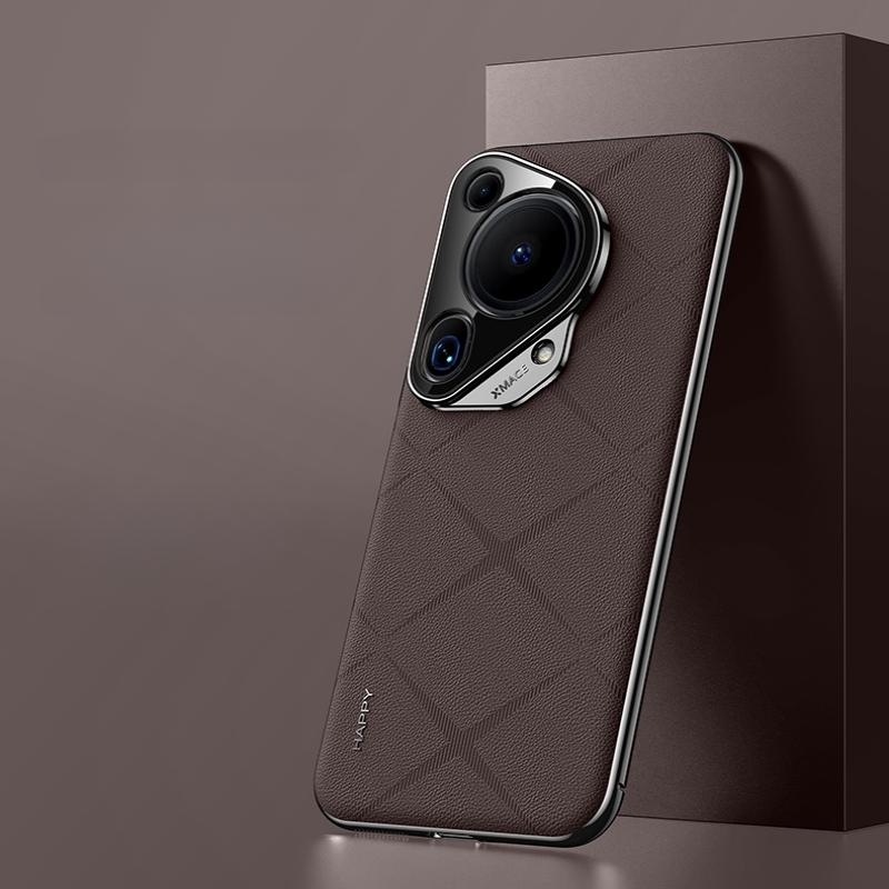 Чехол для Huawei Pura 70 Ultra Luxury с кожаным покрытием, задняя крышка для Huawei Pura70 70 Pro Plus, стильный гальванический объектив камеры, Ptotection, жесткий бампер