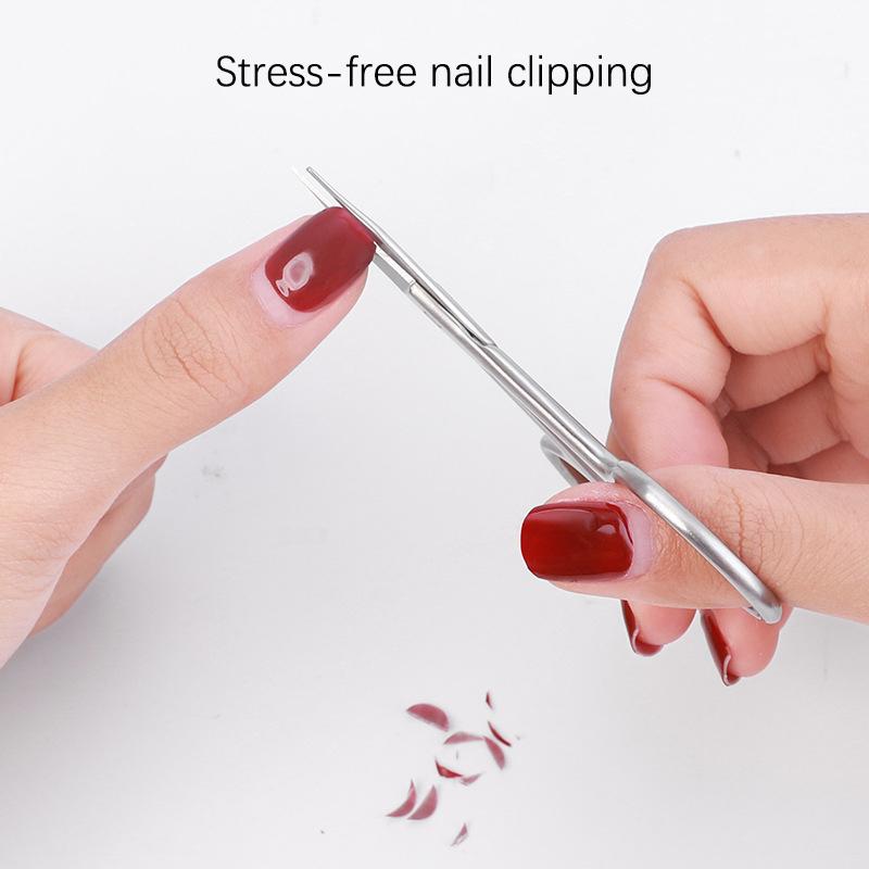 1Pc Professional Nail Scissors Cutter Clipper Manicure Curved Tip Pedicure Tool