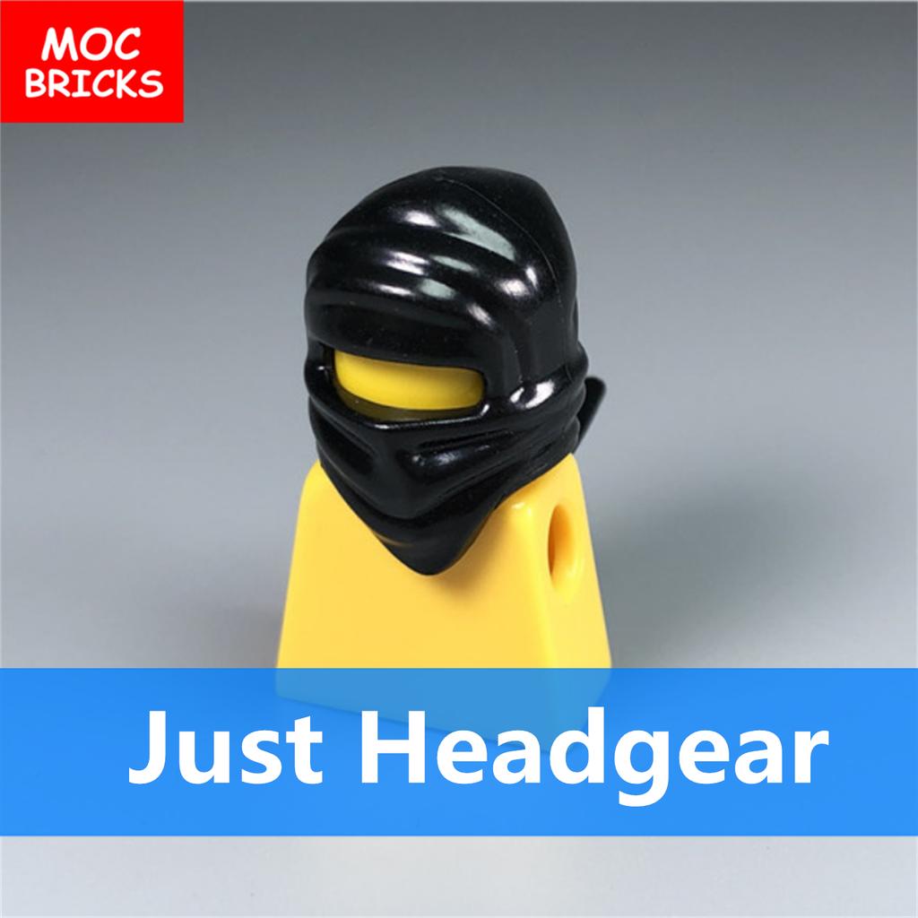 Кубики MOC Черная Балаклава для Ниндзя Шлем 30177 88430 96034 Строительные Блоки Образовательные Игрушки Подарки для Детей