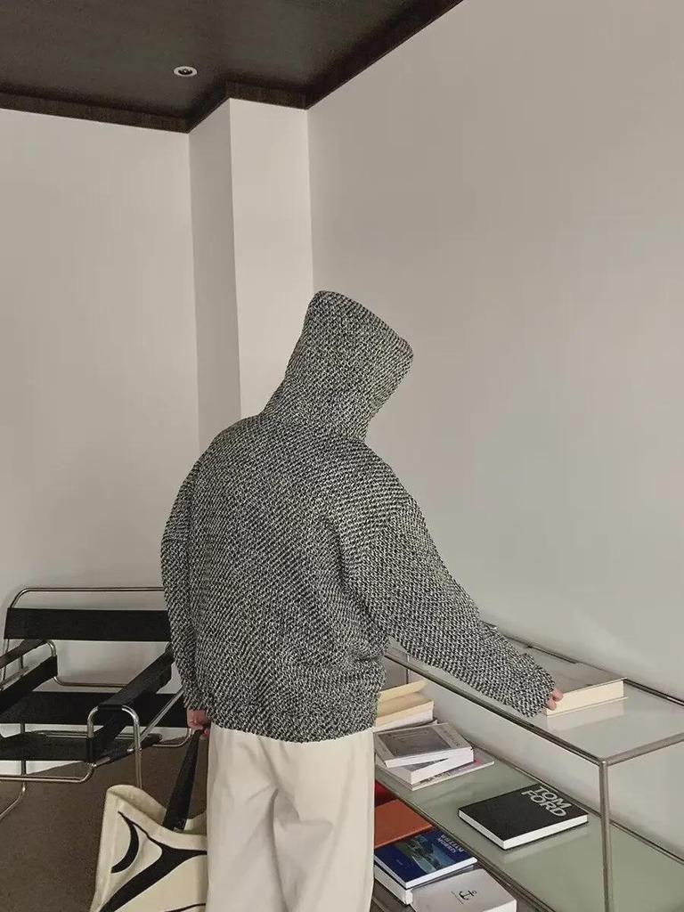 2024 Высококачественная модная тканая толстовка с капюшоном: Популярный стиль темперамента для мужчин, осень/зима.