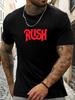 Футболка с коротким рукавом RUSH Мужская 100% Хлопок С рисунком Летняя С круглым вырезом Дышащая Повседневная Модная Крутая Футболка