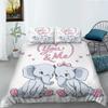 Новый комплект постельного белья с рисунком слона, размер Queen, роскошный домашний текстиль, мягкий пододеяльник с 3D-принтом животных, детское постельное белье, подарок, двуспальная кровать размера King Size