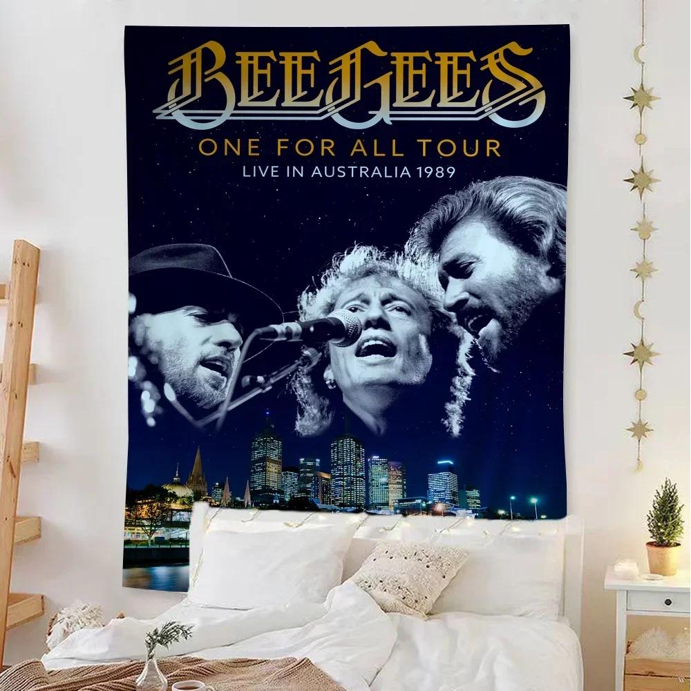 Bee Gees Band Hanging Bohemian Tapestry Hanging Tarot Hippie Wall Rugs Dorm Wall Hanging Home Decor