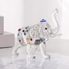 Yousheng Faux Crystal Elephant Ornament Clear Elephant Figurine Good Luck Gift Tabletop Mini Elephant Sculpture for Office Bedroom Living Room