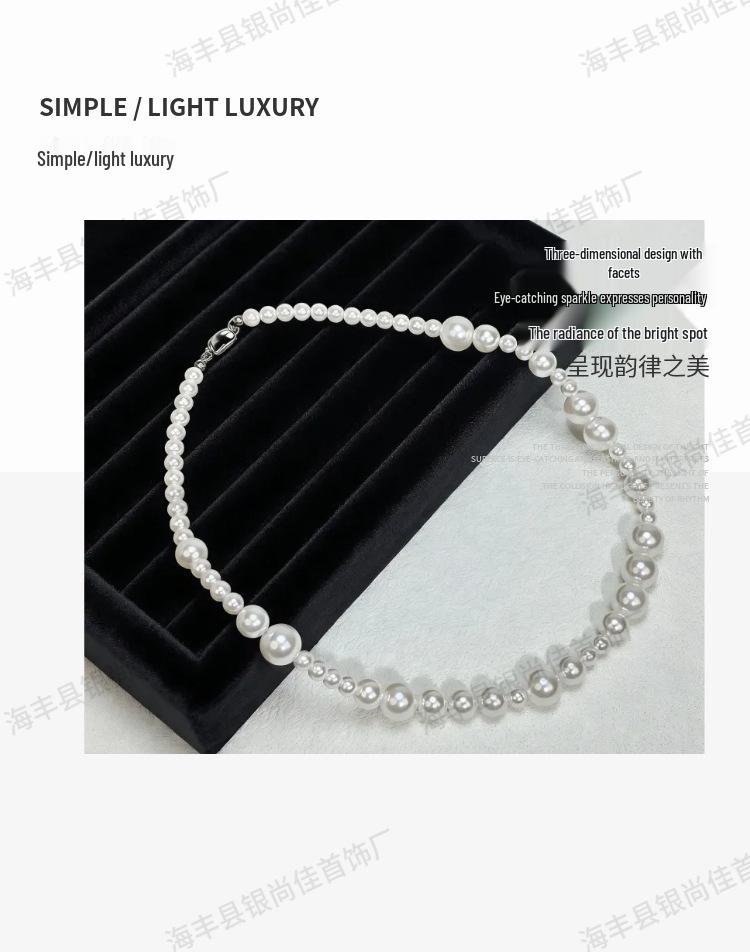 Серебряное ожерелье S925 с жемчугом-пузырьком на ключицу - Элегантное и роскошное модное заявление