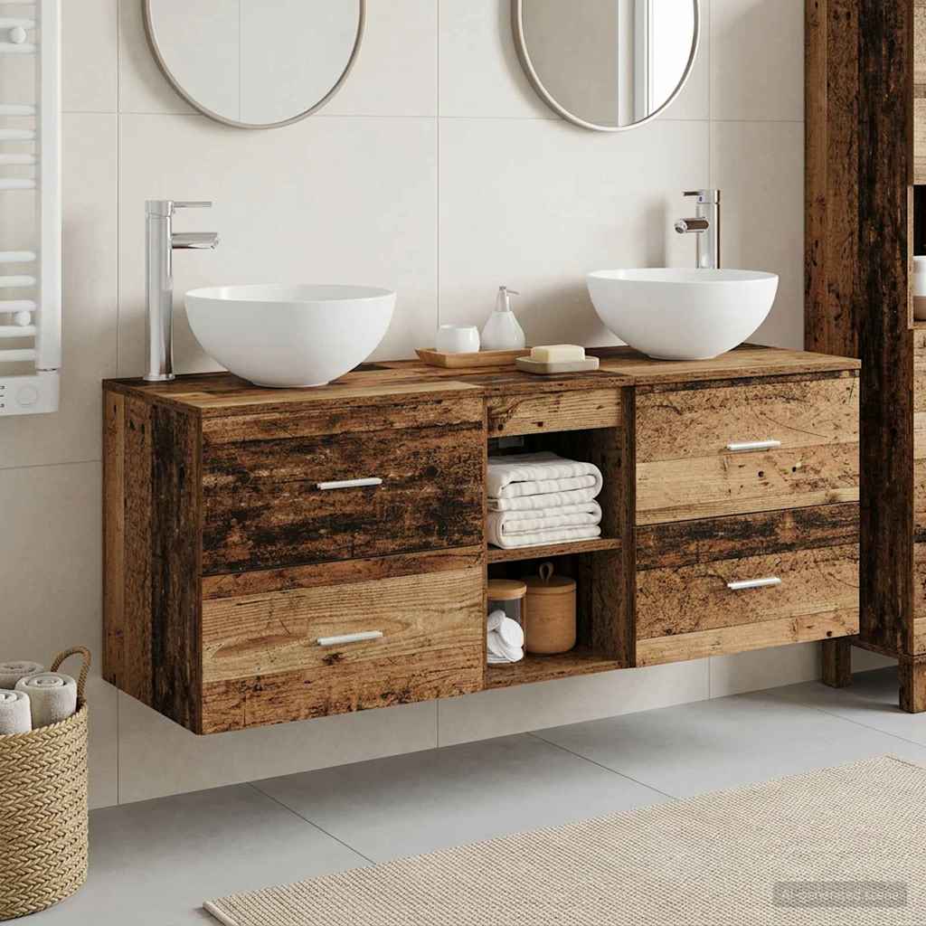 Bathroom Cabinet Set 3 pcs Reclaimed Wood 49.5 x 41 x 64.5 cm