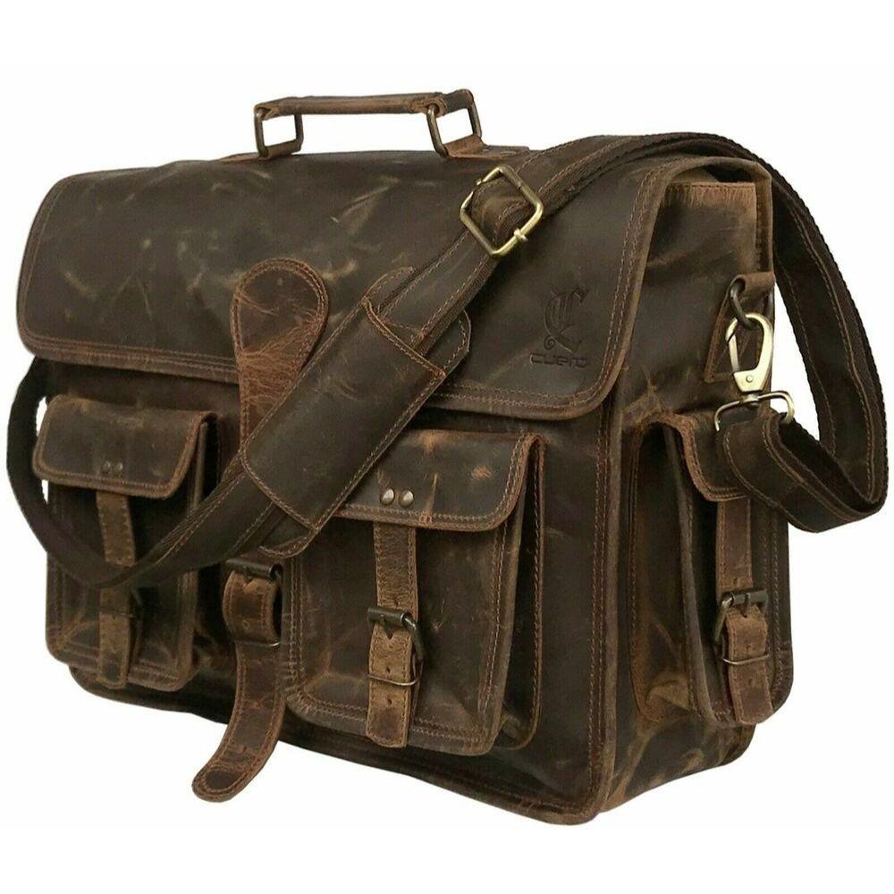 18-дюймовый новый портфель из кожи буйвола, сумка через плечо для ноутбука, сумка из натуральной кожи