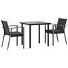 VidaXL 3-piece Garden Dining Set Cushions Braided Resin Steel 3186987