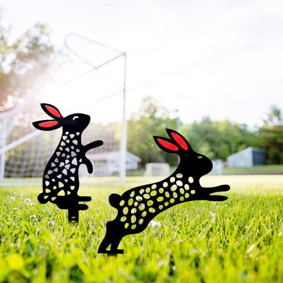 Садовый кол в форме черного кролика, реалистичный акриловый садовый декоративный кол для двора