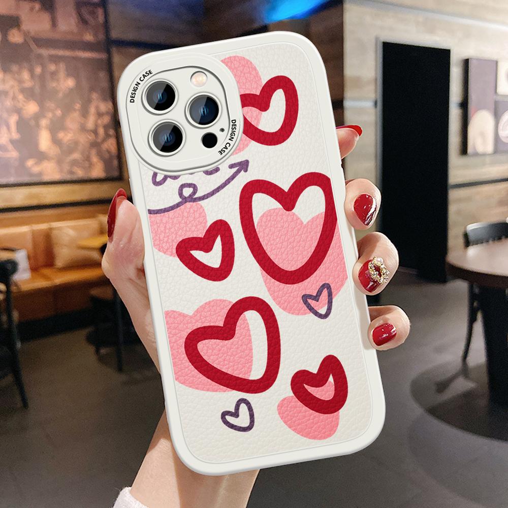 Тонкий кожаный чехол с рисунком цветов и сердечками из искусственной кожи, чехол для телефона для Huawei Honor Infinix iPhone Vivo