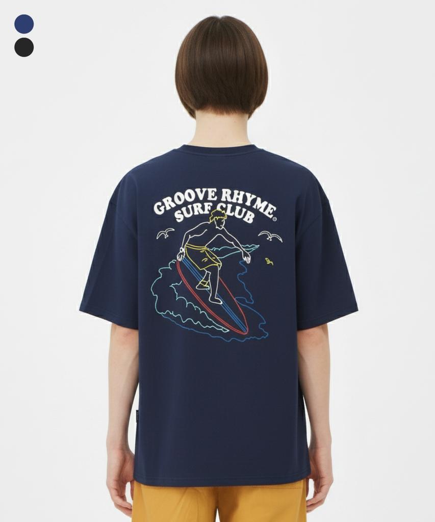 GROOVE RHYME Colorful Surf Club Short Sleeve T-Shirt (Lrsmctr716M)