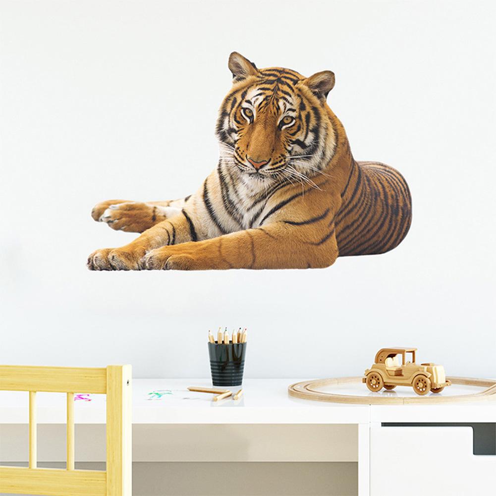 3d Tiger Wall Sticker Waterproof Removable Wall Decals Wallpaper For Nursery Living Room Bedroom Decoration