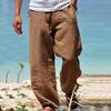 Men's Fashion Casual Loose Solid Color Comfortable Cotton Linen Trousers