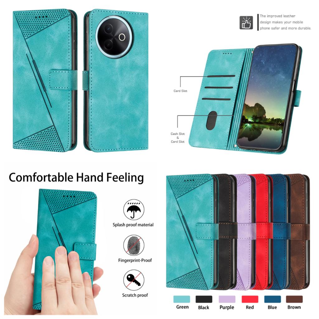 Кожаный кошелек-чехол для телефона Dream Triangle с функцией подставки. для серии vivo. vivo V50 Lite, Y19s, Y04, Y18, Y38, T3x, Y36 5G, Y21, V29 Pro, Y100...