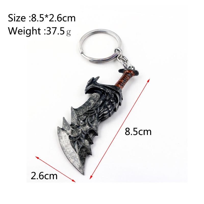 Of God War 4 Kratos 3d Head Keychain Leviathan Axe Key Chain Ring Metal Jewelry