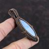 Подвеска Owyhee Blue Opal, подвеска из медной проволоки с драгоценным камнем, ювелирное изделие ручной работы, элегантная подвеска, ювелирное изделие из медной проволоки, подарок для него, подвеска в стиле бохо