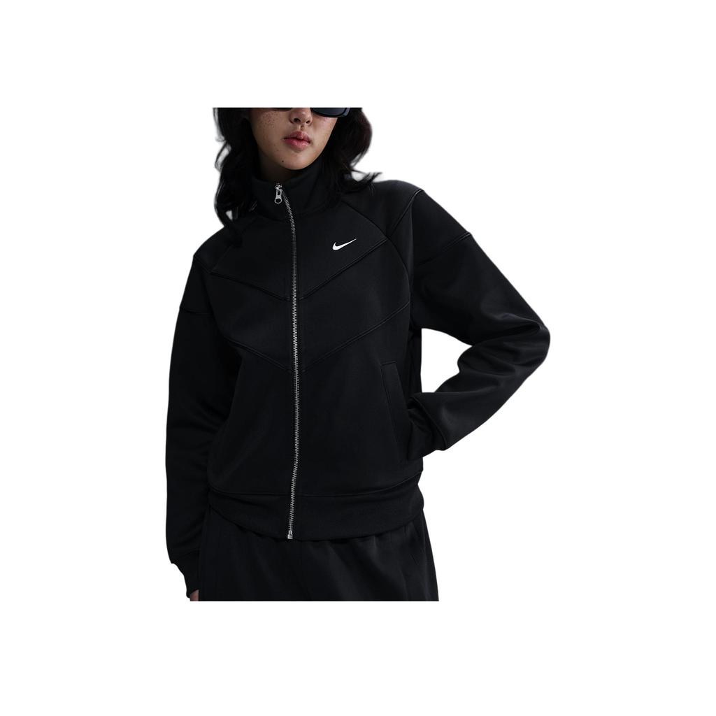 Nike Sportswear Windrunner Logo Stand Collar Comfortable Long Sleeve Jacket Women Jackets Black White HJ0976-010