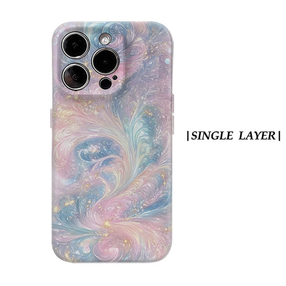 Пастельный чехол-водоворот «Галактика» для IPhone 17AIR 16E 16 15 14 13 12 11 17 Pro Max Plus Двухслойная задняя крышка