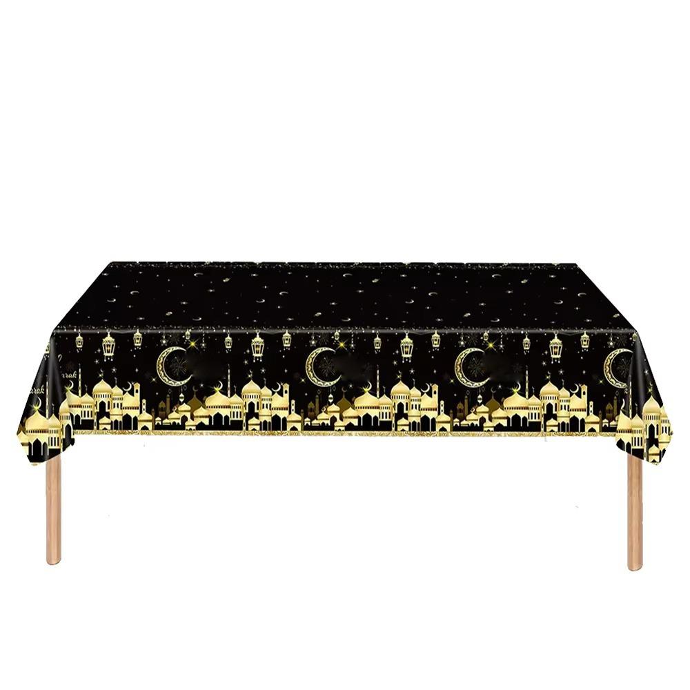 Disposable Eid Mubarak Tablecloths Waterproof Ramadan Decoration 2026 Table Cover  Party Supplies