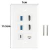 Декоративная настенная панель с 6 портами HDTV, USB 3.0, Type C, CAT6, Keystone Port, RJ45, 6 портов, белая, декоративная лицевая панель для стены.