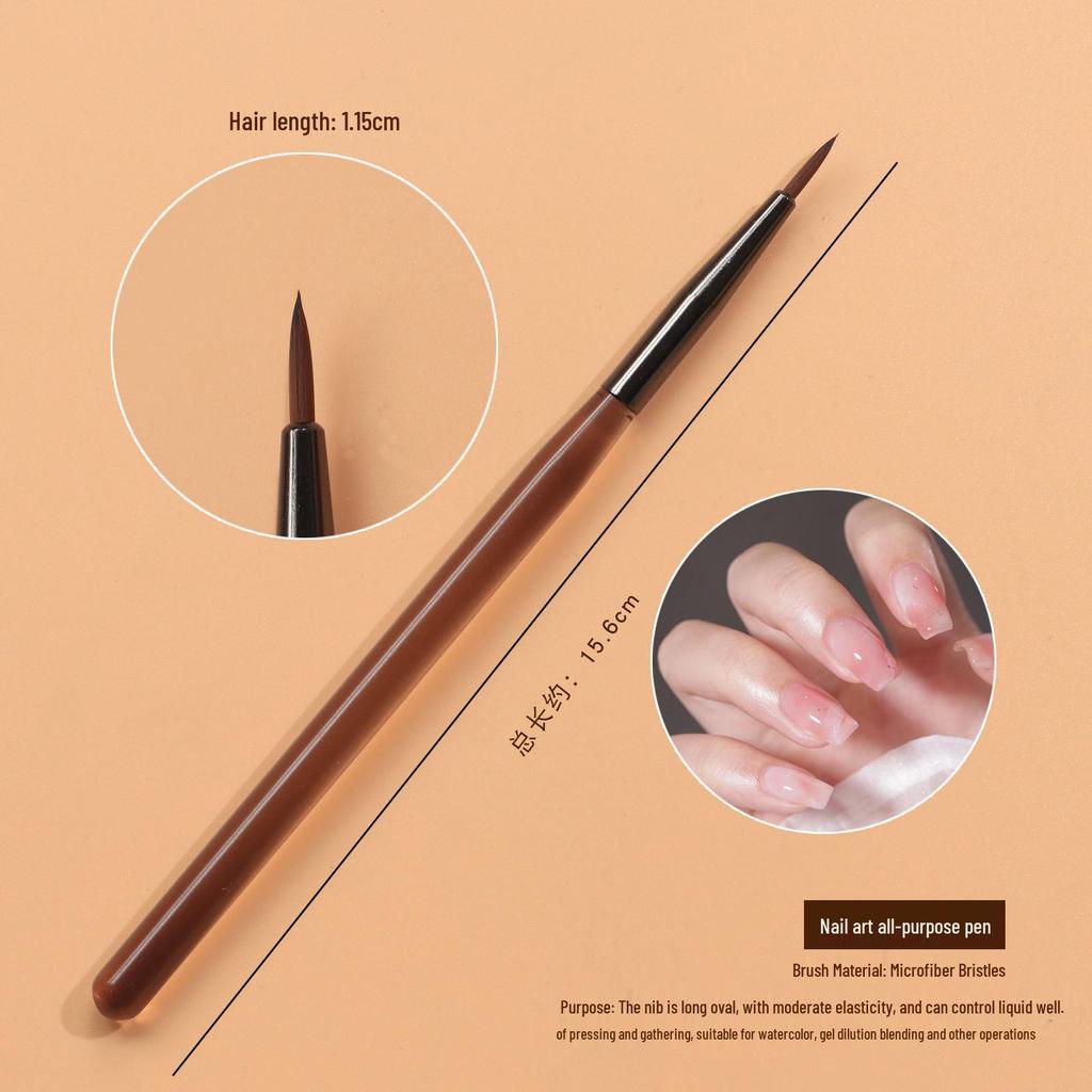 Набор двухсторонних кистей для нейл-арта: Акриловая подставка для ручек, ручки для линейного рисунка и градиента
