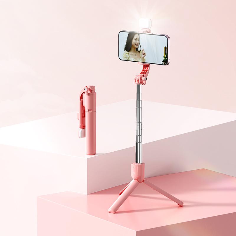 Bluetooth Selfie Stick with Remote, Tripod, Retractable Design & Fill Light for Mobile Streaming
