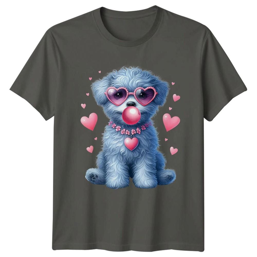 Puppy Dog Heart Sunglasses Bubblegum Animals Dogs Unisexs TShirt Tee Valentines Day