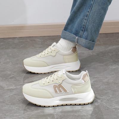 Женские кроссовки на толстой платформе, кроссовки на шнуровке, удобные нескользящие кроссовки из искусственной кожи для ходьбы и тенниса, легкие спортивные туфли для папы для женщин