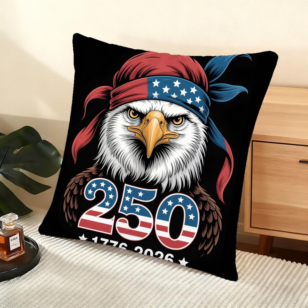 250Th Anniversary Of The Usa Cushion Cover Soft Short Plush Pillow Cover Smooth Cozy Texture Aesthetic Cushion Case Home Decor