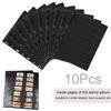 10Pcs/Pack Stamp Standard Nine-hole PET DIY Black Bottom Loose-leaf 6 Lines Banknote Inner Page