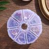 Round Organizer Beads Jewelry Container Nail Art Rhinestones Case Empty Storage Box 8 Grids