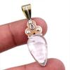 Натуральный розовый кварц 925 пробы серебро ювелирное изделие двухцветная подвеска 1,75" n7M82