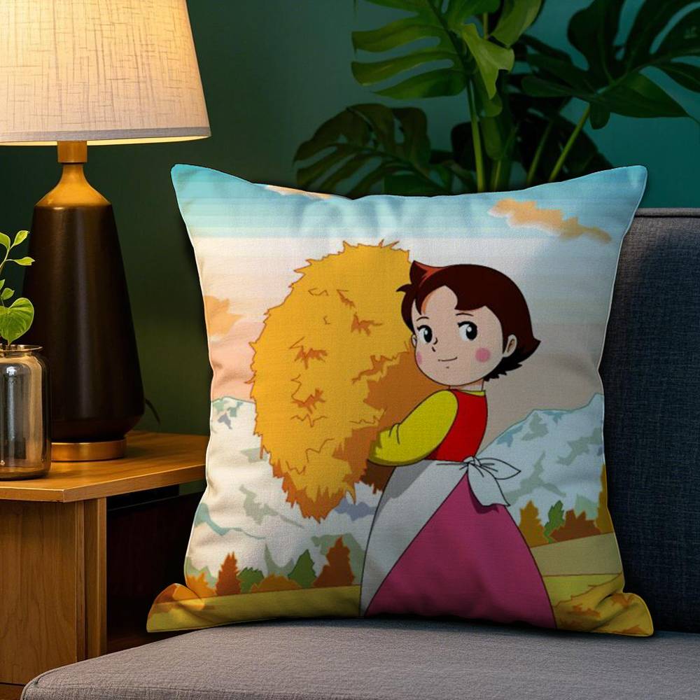 Movie H-Heidi Girls Pillow Case Sofa Living Room Bedroom Double-sided Printing Square Cushion Nap Time Pillow Case