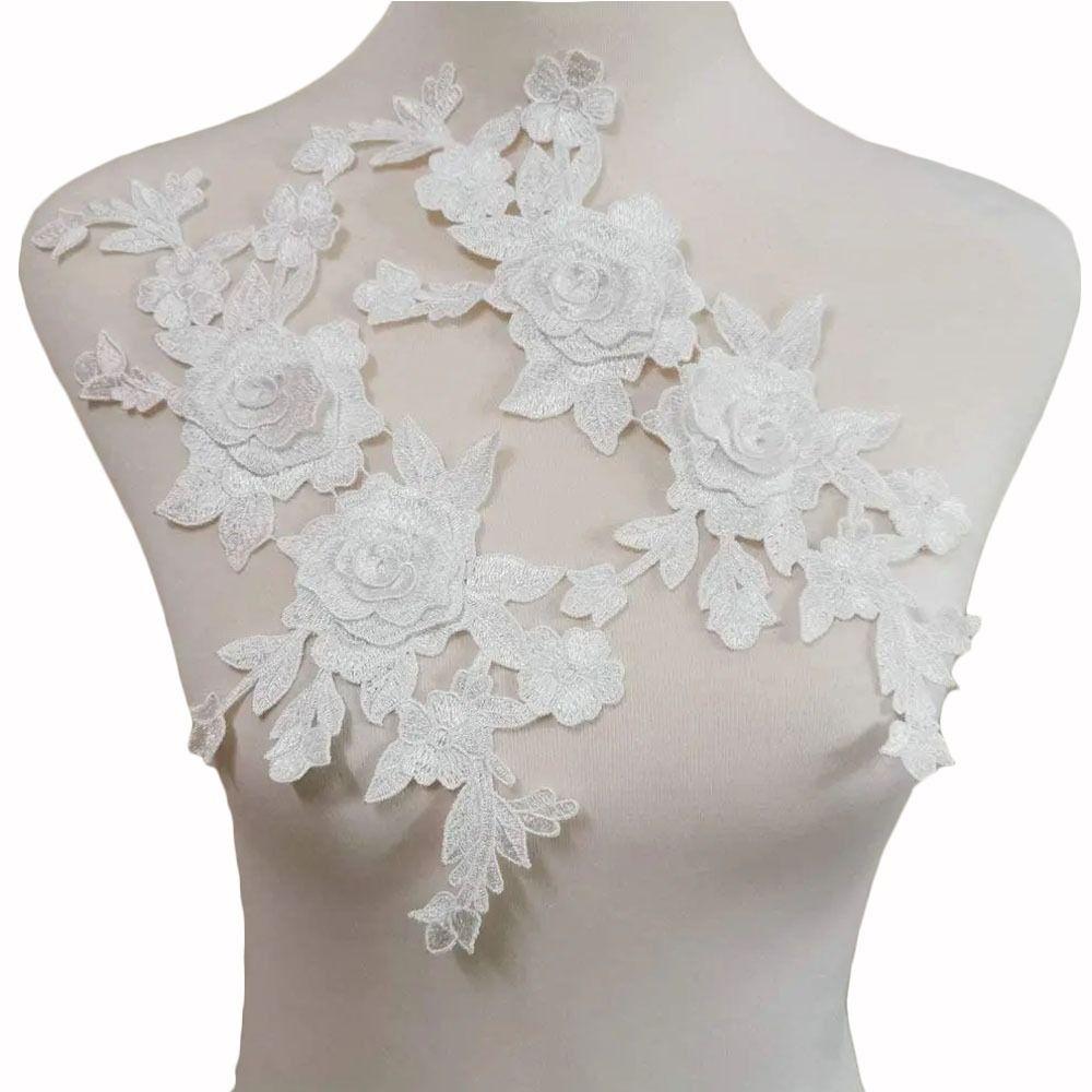 Кружевная ткань Цветочная аппликация Ручная работа Аппликация на ткани Аксессуар для одежды Тканевая нашивка Швейное дело