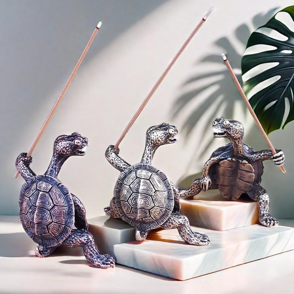 Подставка для благовоний в виде черепахи, изысканное средство для улучшения сна, изготовленная вручную, красивая подставка для курильницы, домашний декор, античная бронза