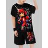 Комплекты для детей Мальчиков 3D Буквенный Граффити Принтованный Комплект с Шортами с Коротким Рукавом Повседневная Спортивная Одежда