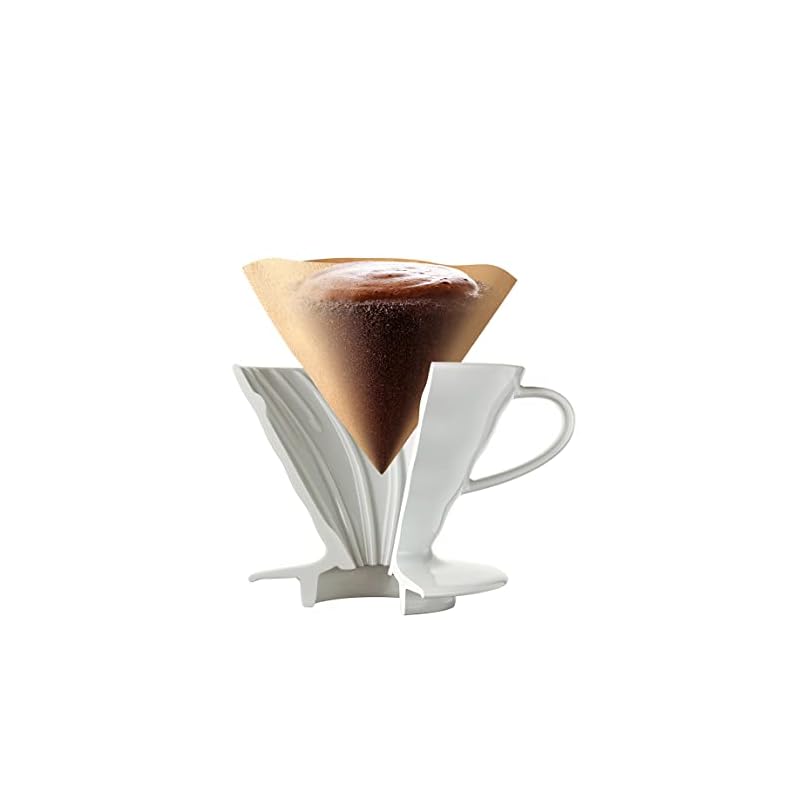 Бумажные фильтры HARIO V60 02 W Коричневые, для 1-4 чашек, 100 фильтров в упаковке, Сделано в Японии (VCF-02-100M)