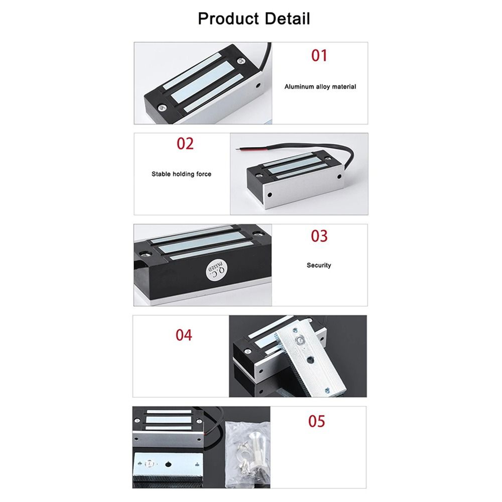 60KG/100Lbs Electric Lock 12V/24V Door Access Control Heavy Duty Electromagnetic Lock Door Access