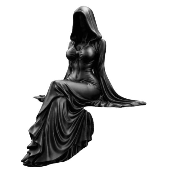 Статуэтка Богини из смолы для стола 3D-печатная фигурка Жнеца, Украшения, Скульптура в темном стиле, Уникальный эстетический декор, Готическая безликая фигурка для рабочего стола, книжной полки