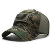 American Flag Camouflage Sticker Embroidered Baseball Cap Net Hat Men Outdoor Velcro Cap