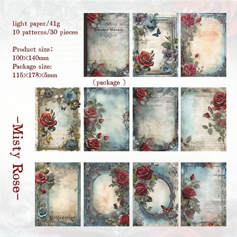 30 шт./компл., винтажный садовый цветок, бордюр, ландшафтный журнал, материал, бумага, журнал для скрапбукинга, принадлежности для самостоятельного изготовления