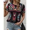 Женская красивая цветочная 3D-печатная футболка с коротким рукавом, топы с 3D-принтами, рубашка с круглым вырезом, летняя повседневная женская одежда