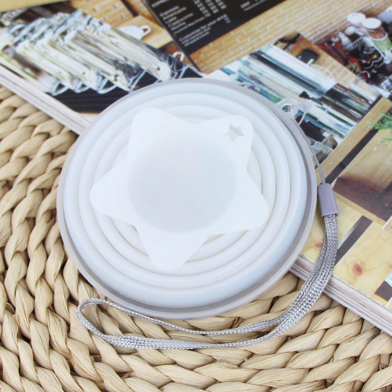 Креативная новая складная чашка из силикагеля, регулируемая чашка, портативная чашка для воды для путешествий на открытом воздухе, защита окружающей среды, с крышкой, подарочная чашка