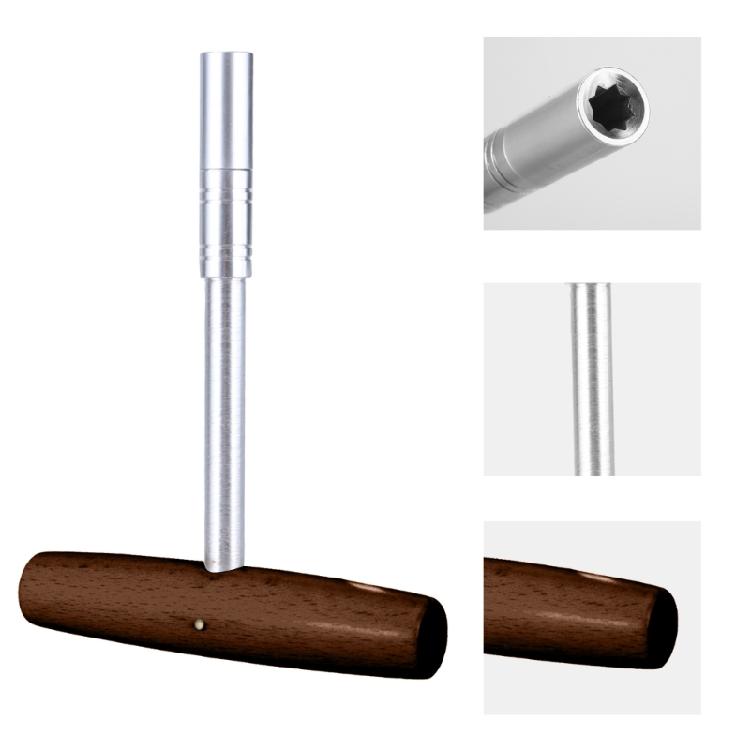 Piano Tuning T Wrench for Musicians Piano Tuner Spanner with Natural Wood Handle Multiple Usage Spanner