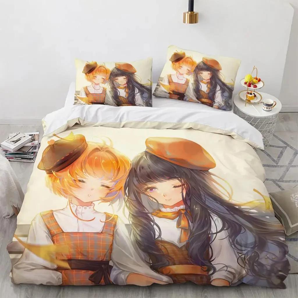 Anime Cardcaptor Sakura Bedding SetDuvet Cover Comforter Bed Set Quilt Cover PillowcaseKing Queen Twin Size Boys Girls Adults